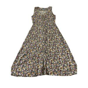 Vintage Rabbit JR Floral Button Front Midi Dress - Large